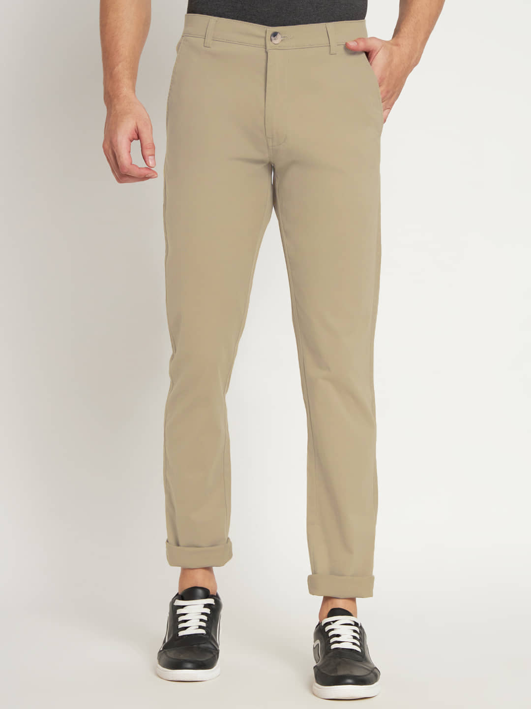 RAGZO Slim Flat Men's Chinos - Beige ( Pack of 1 ) - Trousers | Buy online on ZillyBuy