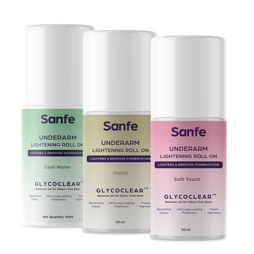 Sanfe Underarm Lightening Roll On with 5% AHA| For Underarms | Lightens Skin 50ml (Pack of 3) Sanfe Underarm Lightening Roll On with 5% AHA| For Underarms | Lightens Skin 50ml (Pack of 3)