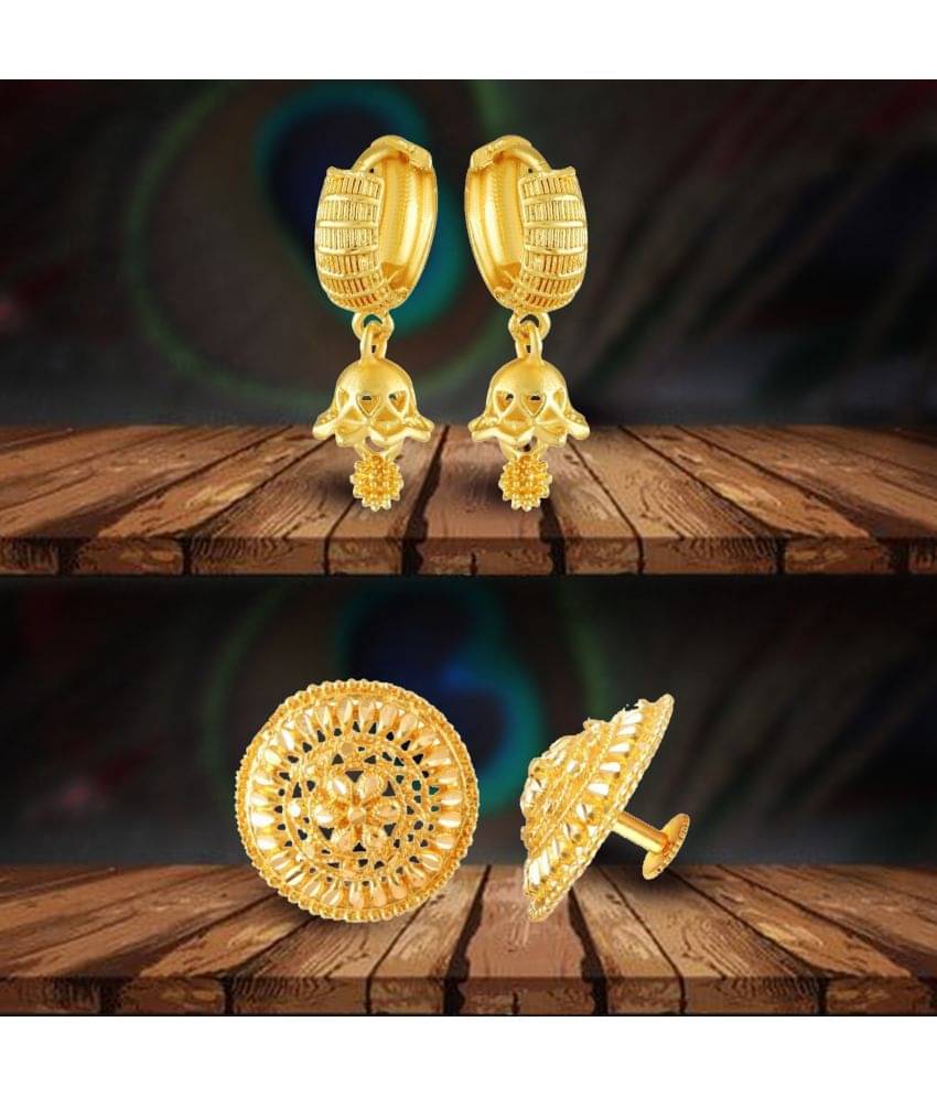     			VIVASTRI Golden Stud Earrings ( Pack of 2 )
