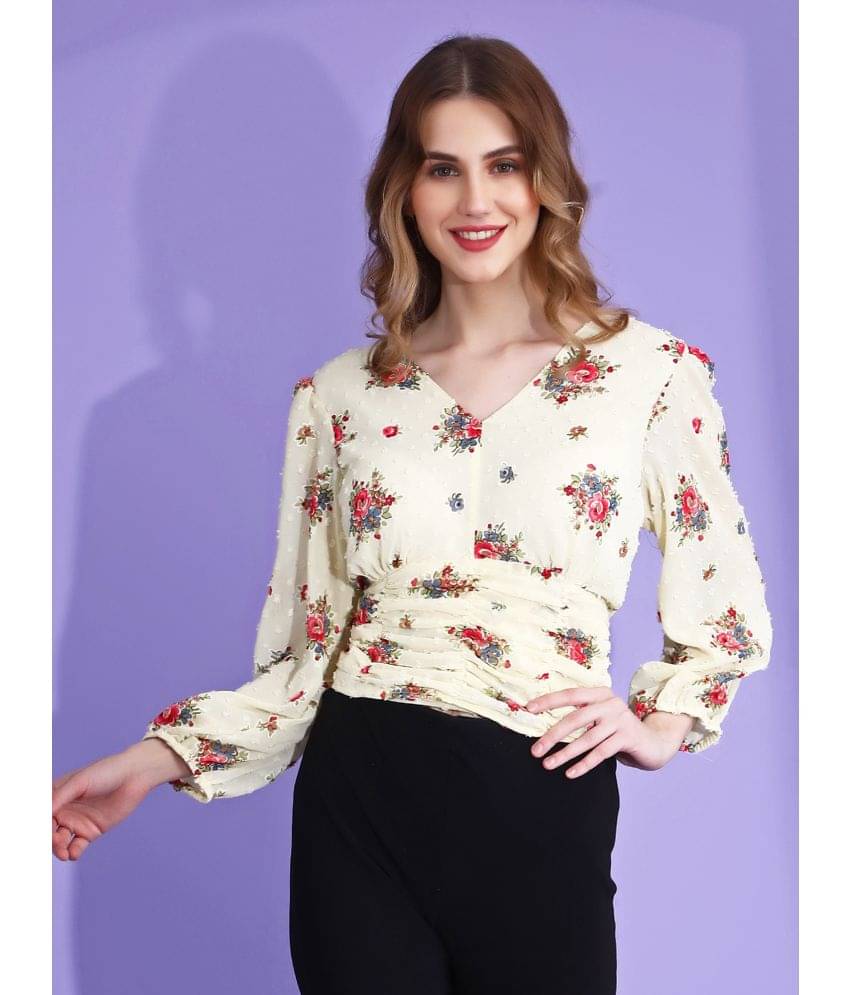 qrosh Women's Chiffon Regular Top ( Yellow ) qrosh Women's Chiffon Regular Top ( Yellow )
