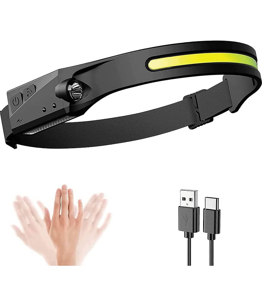 18-ENTERPRISE LED Headlamp with All Perspectives Induction 230° Illumination, 350 Lumens, 2 in 1 Lightweight Head Lights, Weatherproof, Type C Rechargeable Head Lamp for Running Camping, Sensor Outdoor Headlight (Pack of 1). - Sports and Fitness Equipment | Buy online on ZillyBuy