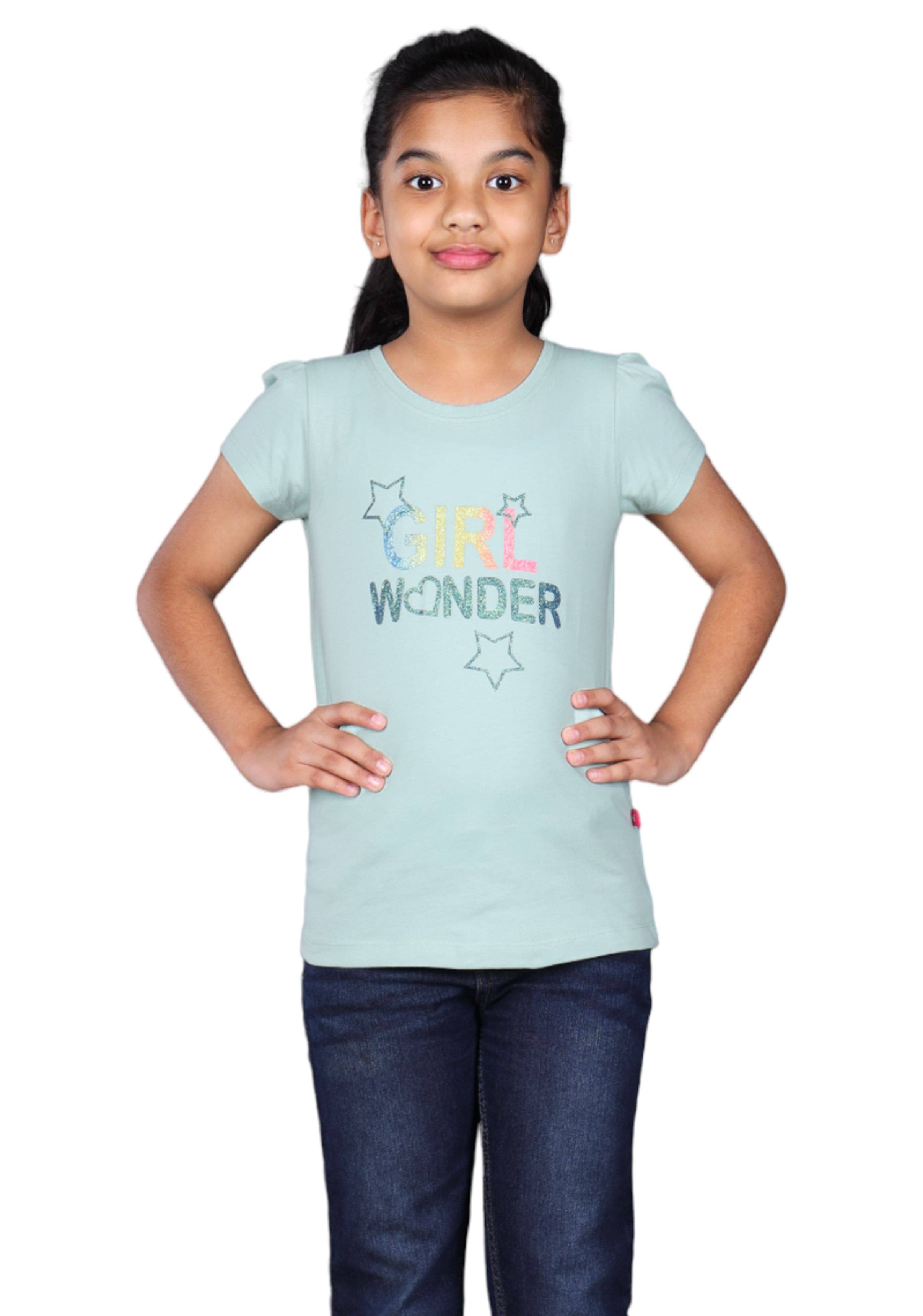     			3PIN Pack of 1 Girls 100% Cotton T-Shirt ( Green )