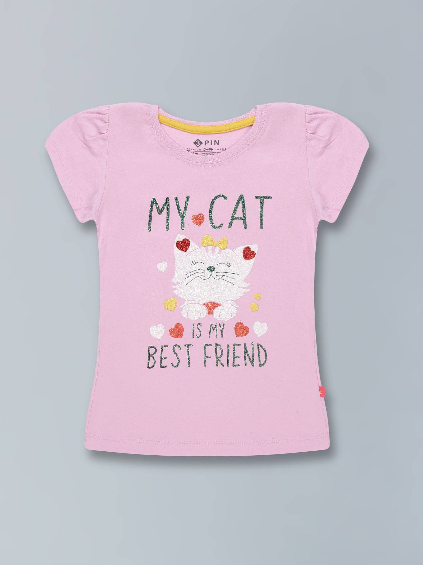     			3PIN Pack of 1 Girls 100% Cotton T-Shirt ( Pink )