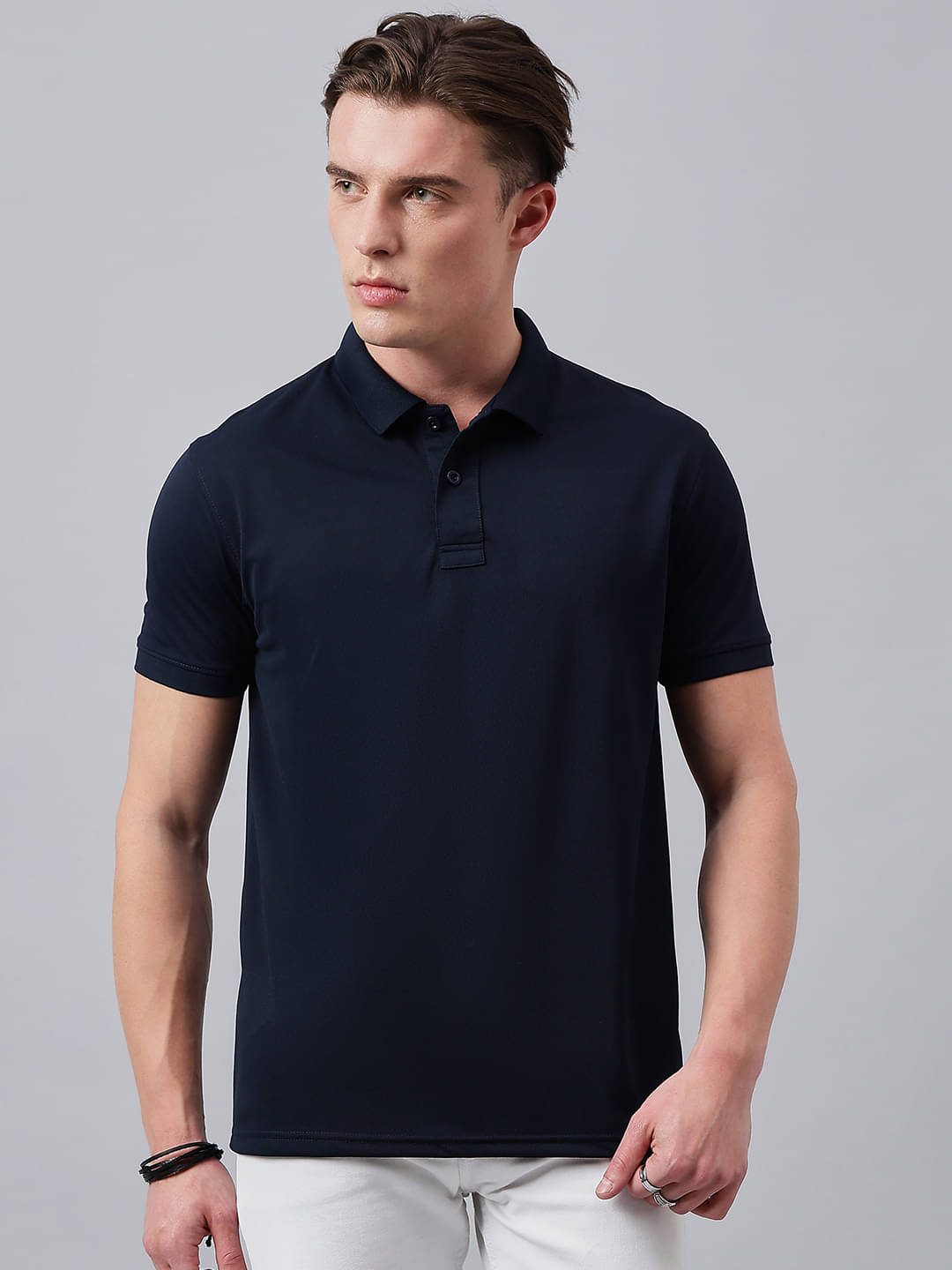     			98 Degree North Pack of 1 Polyester Regular Fit Solid Half Sleeves Men's Polo T Shirt ( Navy )