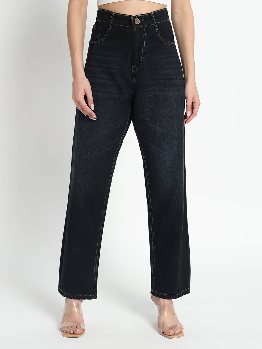     			AngelFab - Black Denim Straight Fit Women's Jeans ( Pack of 1 )