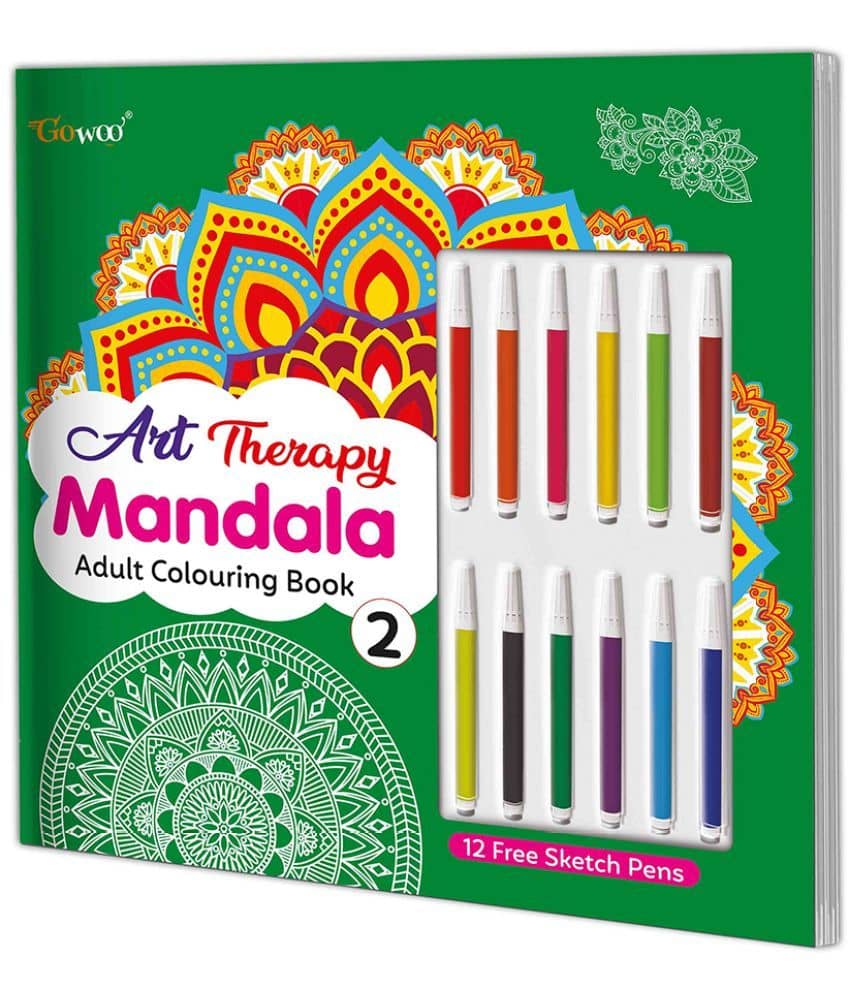 "Art Therapy Mandala Adult Colouring Book 2: Mandala colouring, Fun colouring for Kids and Adults, Coloring Book with 12 Free Sketch Pens.