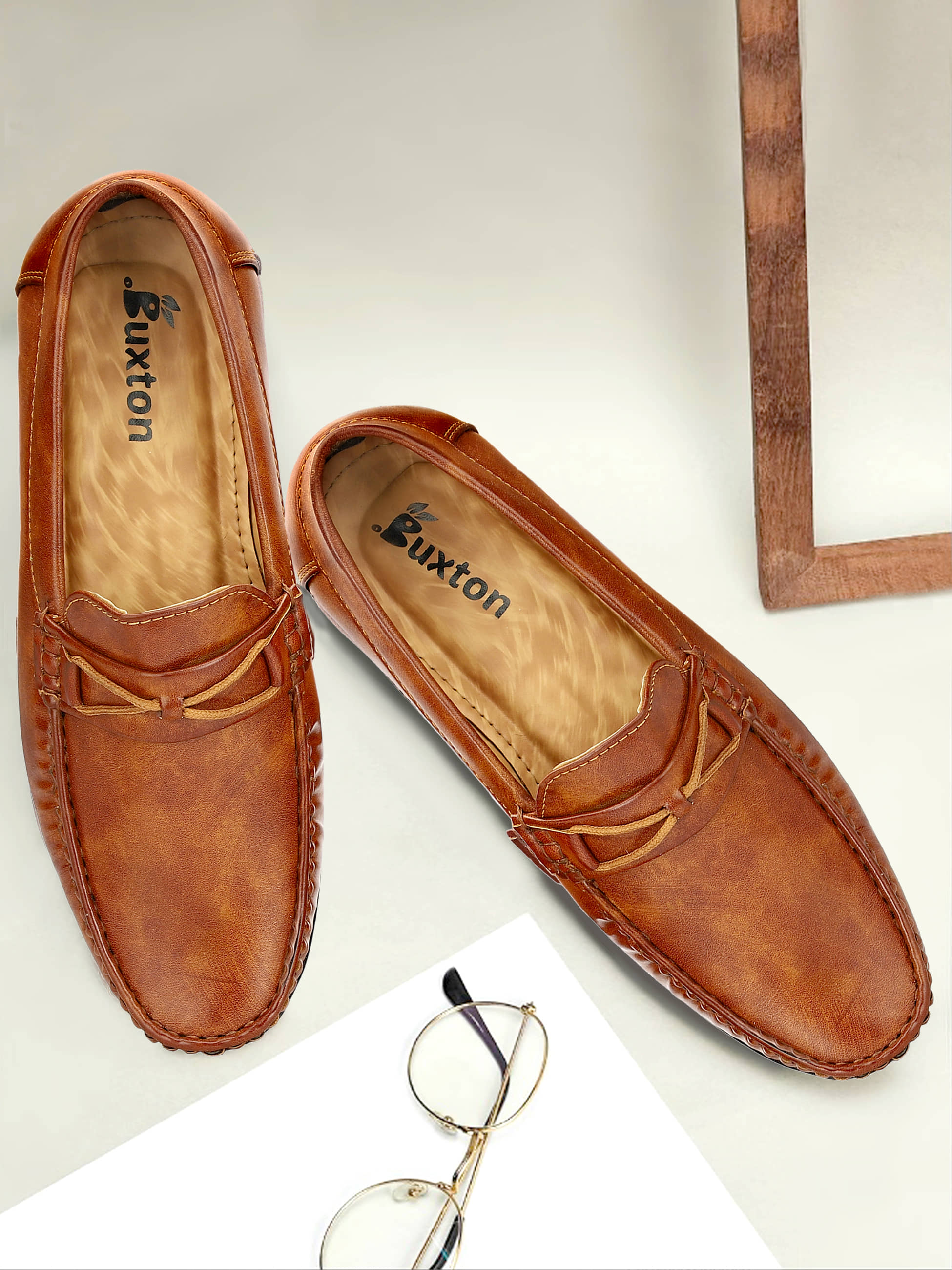 Buxton Tan Loafers - Formal Shoes | Buy online on ZillyBuy