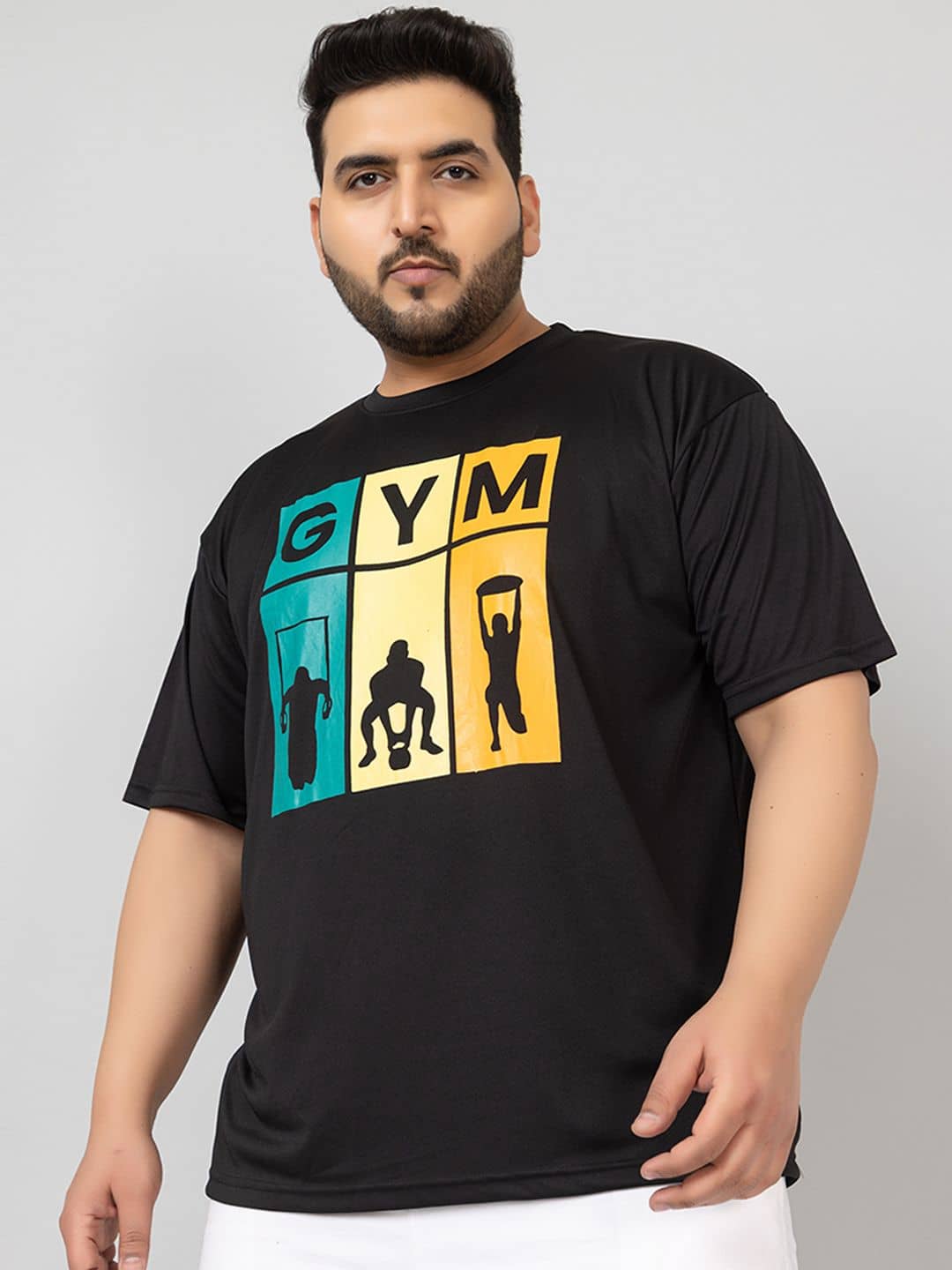 Chkokko Pack of 1 Polyester Regular Fit Men's T-Shirt ( Black )
