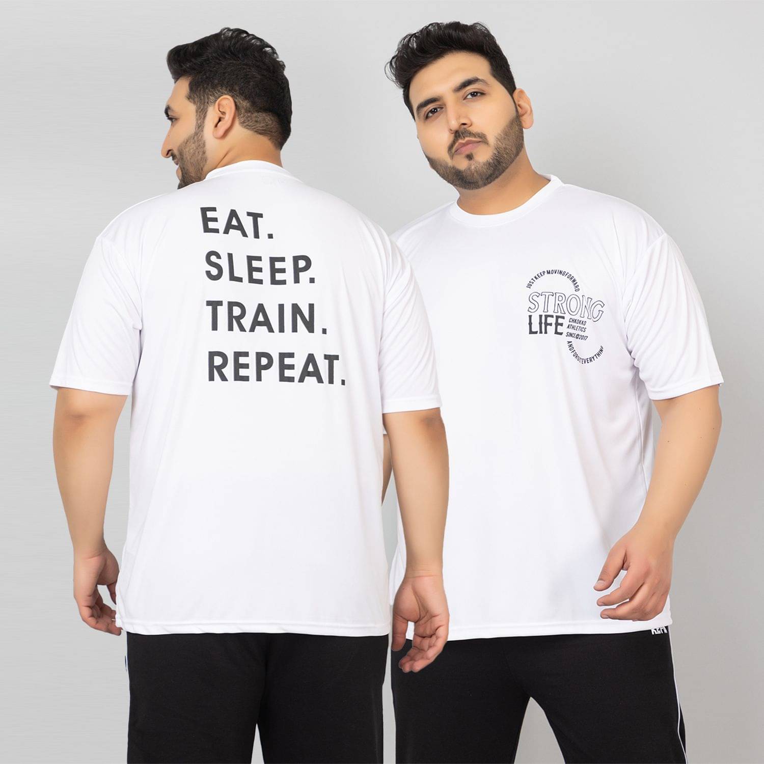 Chkokko Pack of 2 Polyester Regular Fit Men's T-Shirt ( White )     			Chkokko Pack of 2 Polyester Regular Fit Men's T-Shirt ( White )