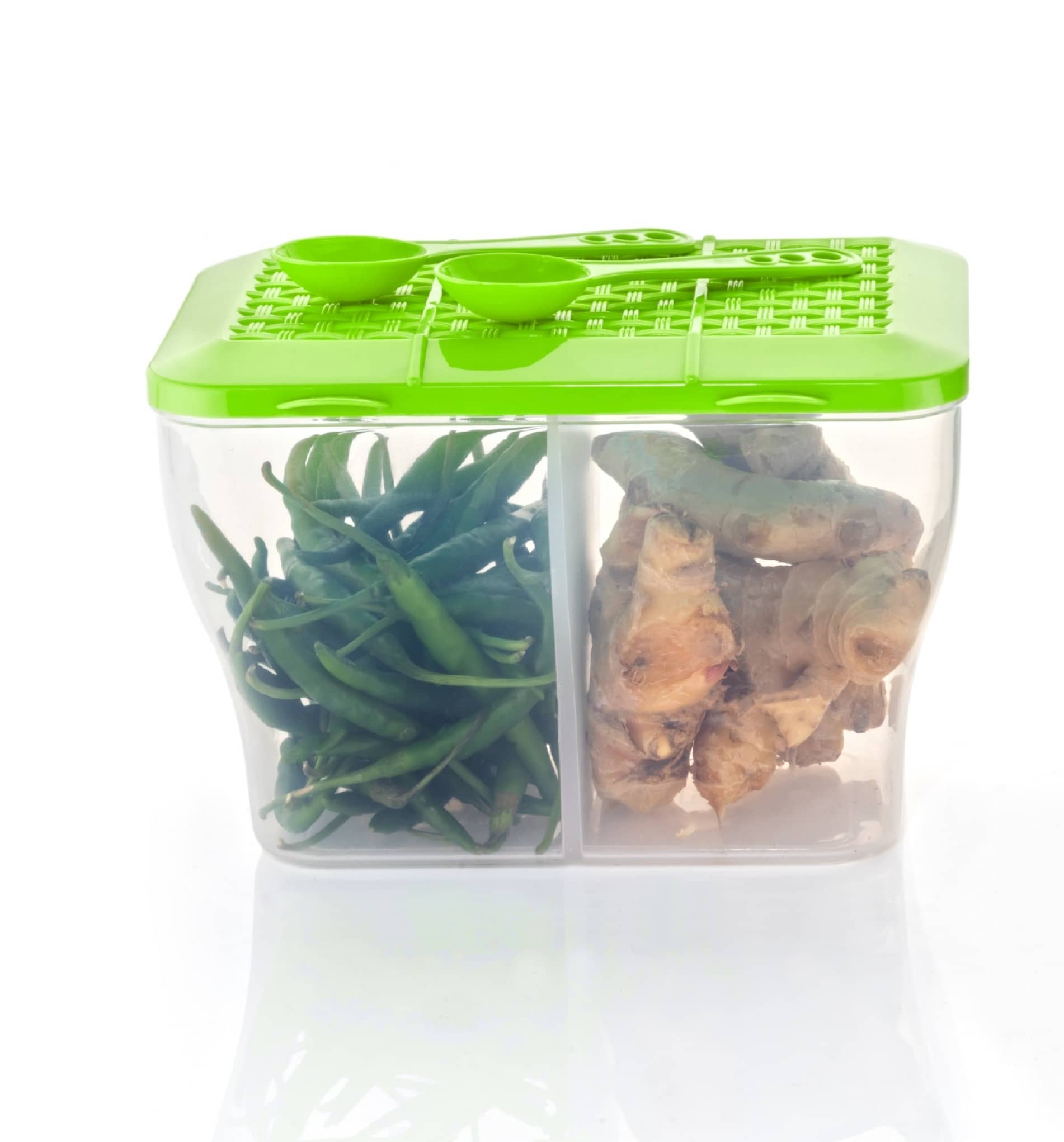 FIT4CHEF Fridge Storage Box PET Green Multi-Purpose Container ( Set of 1 )