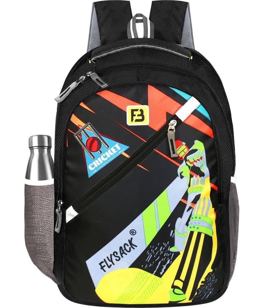     			FLYSACK Black PU Backpack ( 40 Ltrs )