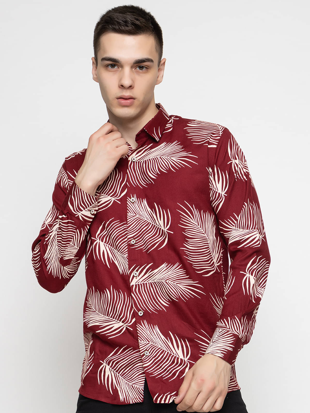 FREKMAN 100% Cotton Regular Fit Printed Full Sleeves Men's Casual Shirt - Maroon ( Pack of 1 ) FREKMAN 100% Cotton Regular Fit Printed Full Sleeves Men's Casual Shirt - Maroon ( Pack of 1 )