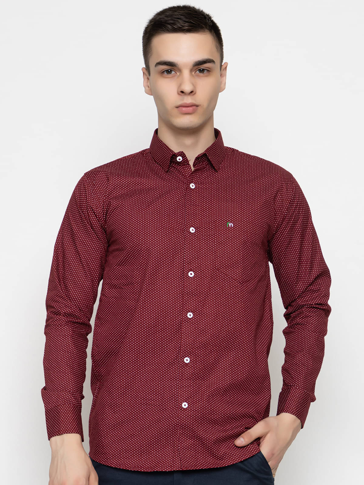 FREKMAN 100% Cotton Regular Fit Printed Full Sleeves Men's Casual Shirt - Maroon ( Pack of 1 ) FREKMAN 100% Cotton Regular Fit Printed Full Sleeves Men's Casual Shirt - Maroon ( Pack of 1 )
