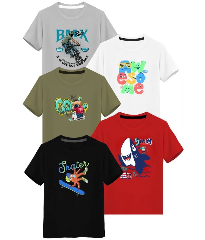     			JUGULAR Pack of 1 Boys Cotton T-Shirt ( Multi Color )