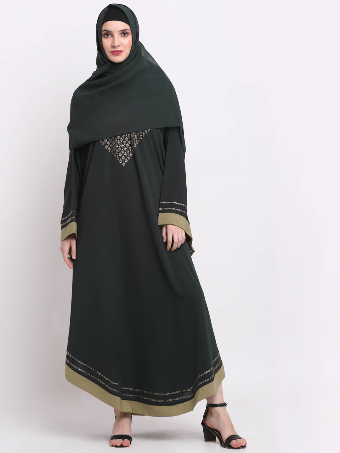     			Klotthe Grey Polyester Unstitched Burqas without Hijab - Single