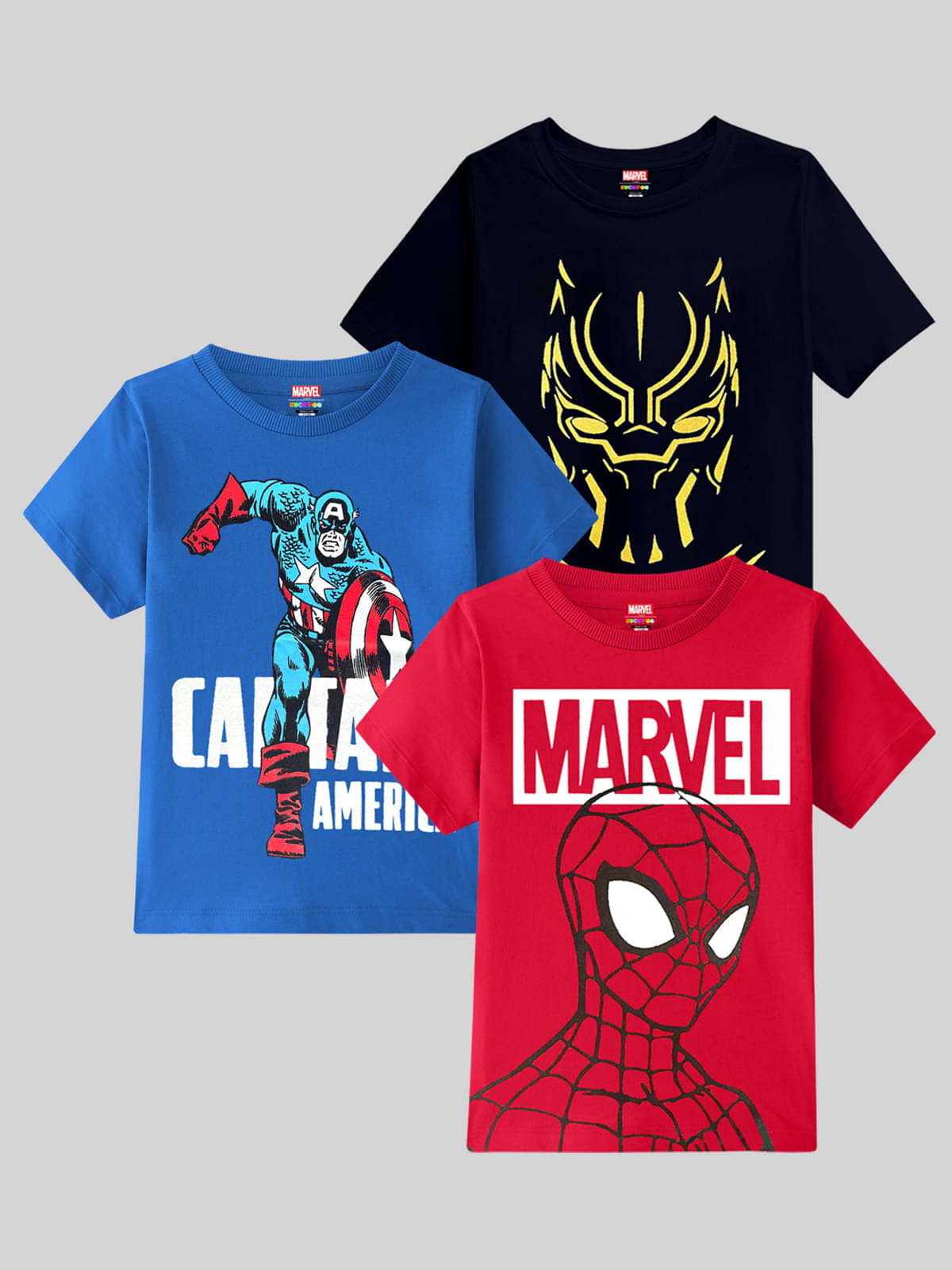     			Kuchipoo Pack of 3 Boys Cotton Blend T-Shirt ( Multi Color )
