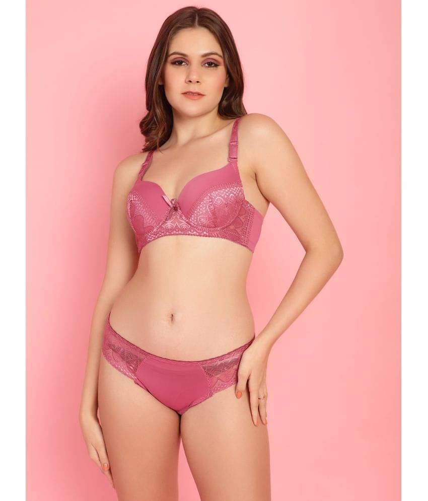 PrettyCat Lace Women's Bra & Panty Set ( Pink )     			PrettyCat Lace Women's Bra & Panty Set ( Pink )
