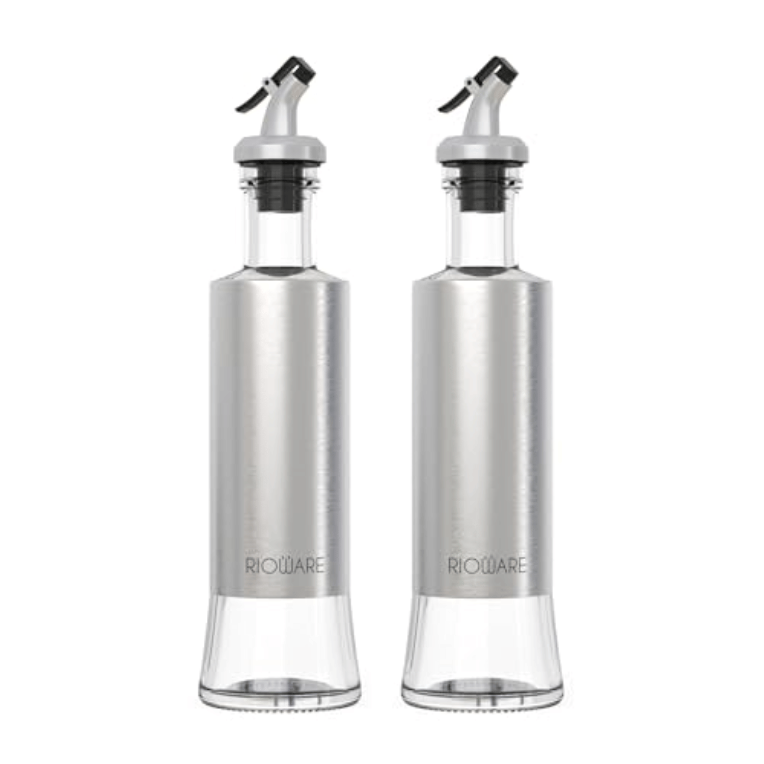 Rioware Oil Despenser Glass Grey Oil Container ( Set of 2 )