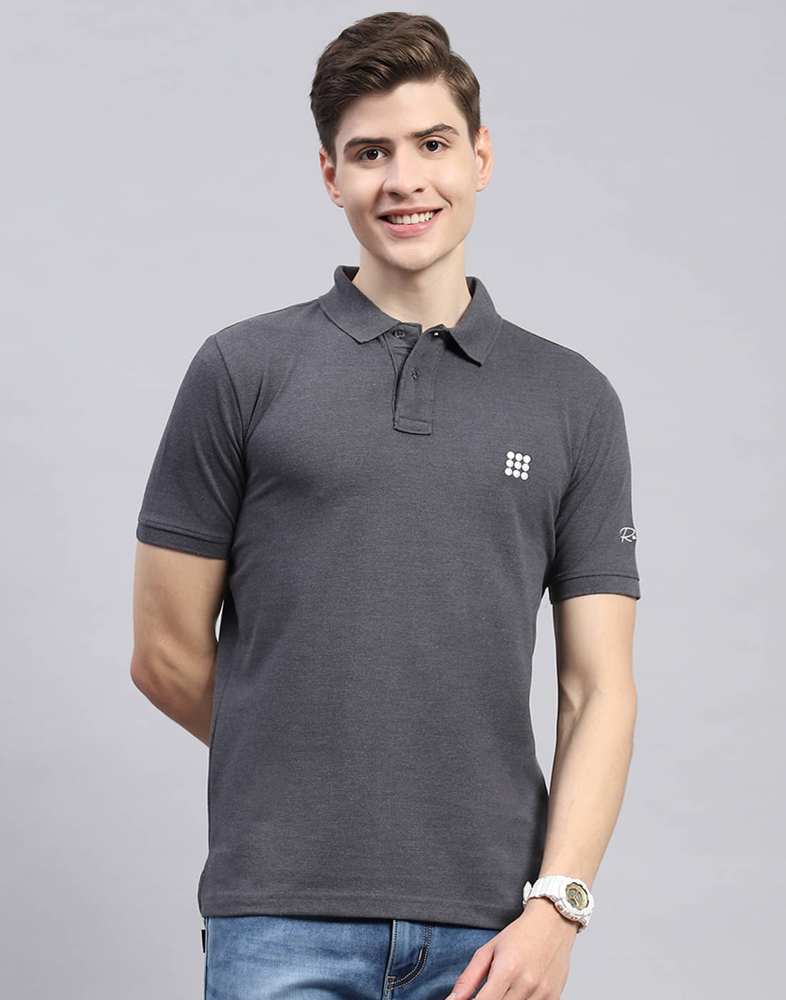 Rock.it Pack of 1 Polyester Regular Fit Solid Half Sleeves Men's Polo T Shirt ( Charcoal ) Rock.it Pack of 1 Polyester Regular Fit Solid Half Sleeves Men's Polo T Shirt ( Charcoal )