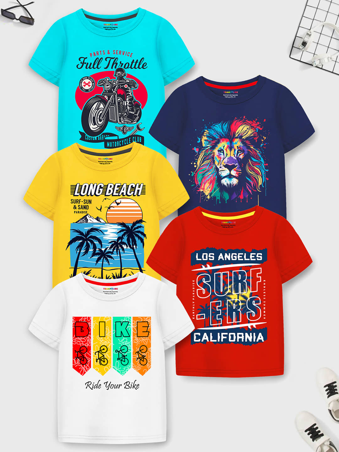 Trampoline Pack of 1 Boys Cotton Blend T-Shirt ( Multicolor 4 )