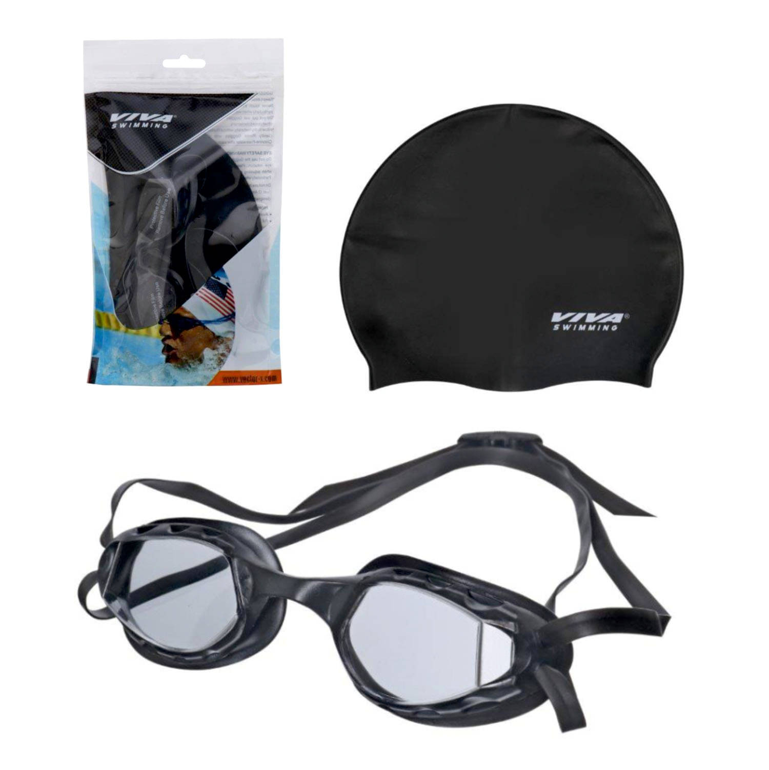     			Viva Swimming VIVA-10 Google+Cap+EP Set For Swimming Outdoor UV Protection Anti-Fog