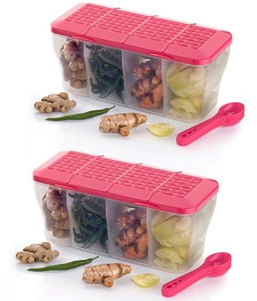 Analog Kitchenware Dal/Masala/Vegetable Plastic Pink Pickle Container ( Set of 2 )     			Analog Kitchenware Dal/Masala/Vegetable Plastic Pink Pickle Container ( Set of 2 )