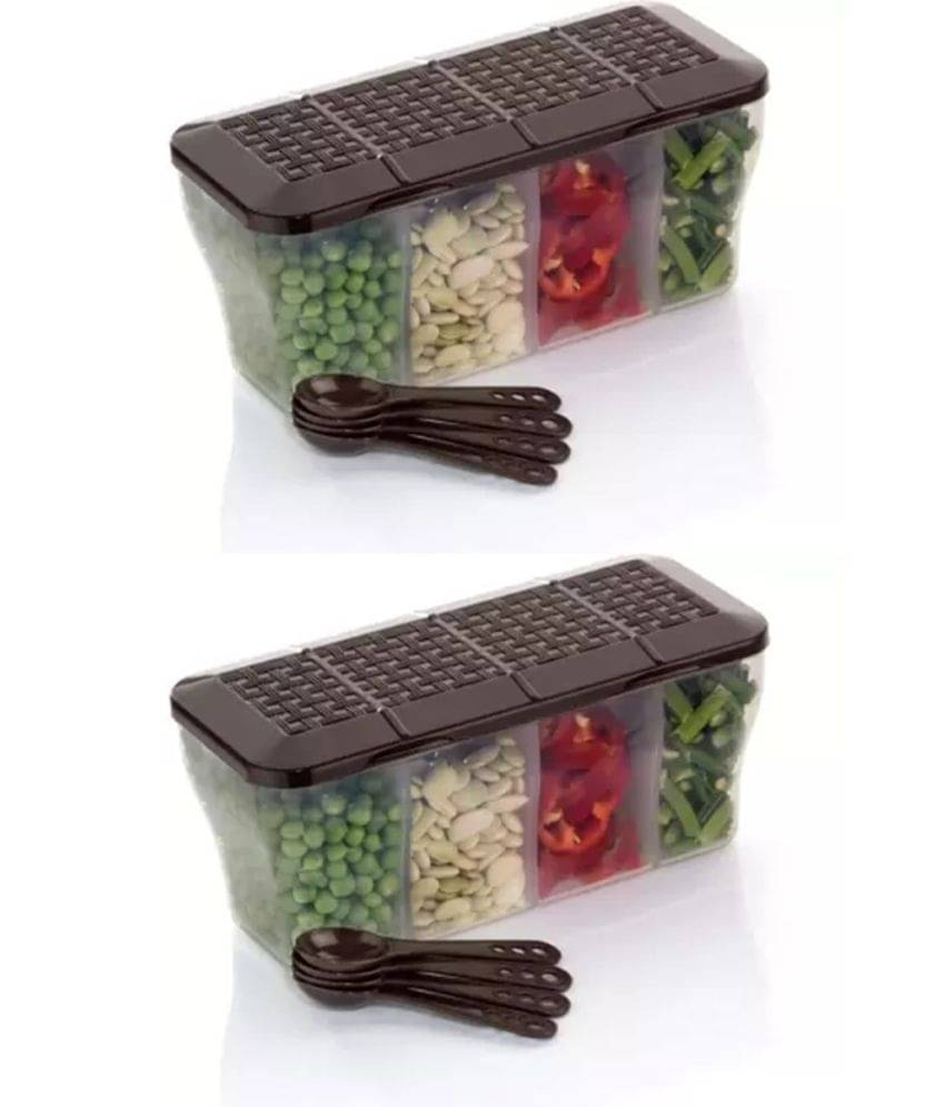 Analog Kitchenware Dal/Masala/Vegetable Plastic Brown Spice Container ( Set of 2 ) Analog Kitchenware Dal/Masala/Vegetable Plastic Brown Spice Container ( Set of 2 )