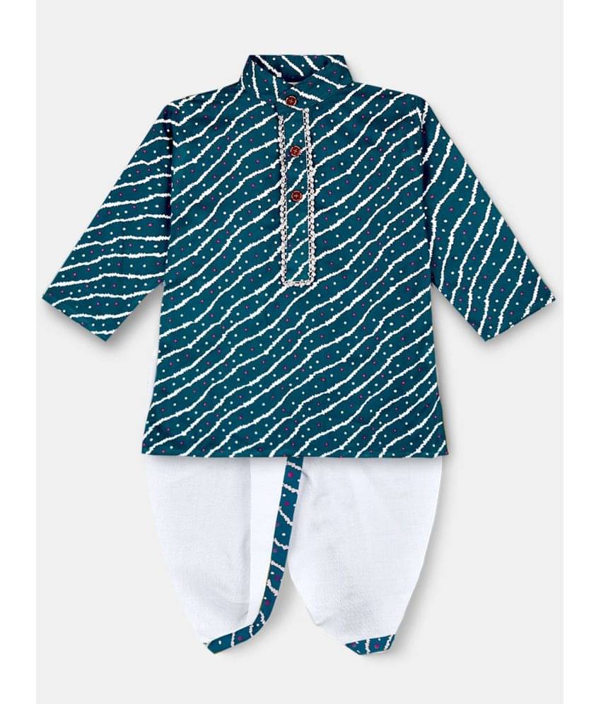     			mustmom Boys Rayon Blue Dhoti Kurta Set ( Pack of 1 )