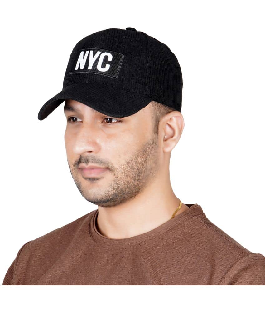 valdez Black Cotton Blend Men's Cap ( Pack of 1 )