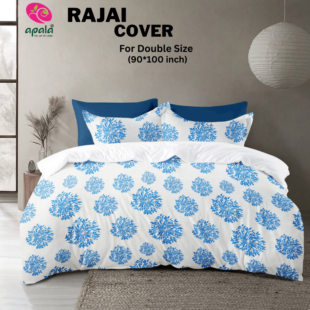     			Apala King Cotton Sky Blue Traditional Duvet Cover