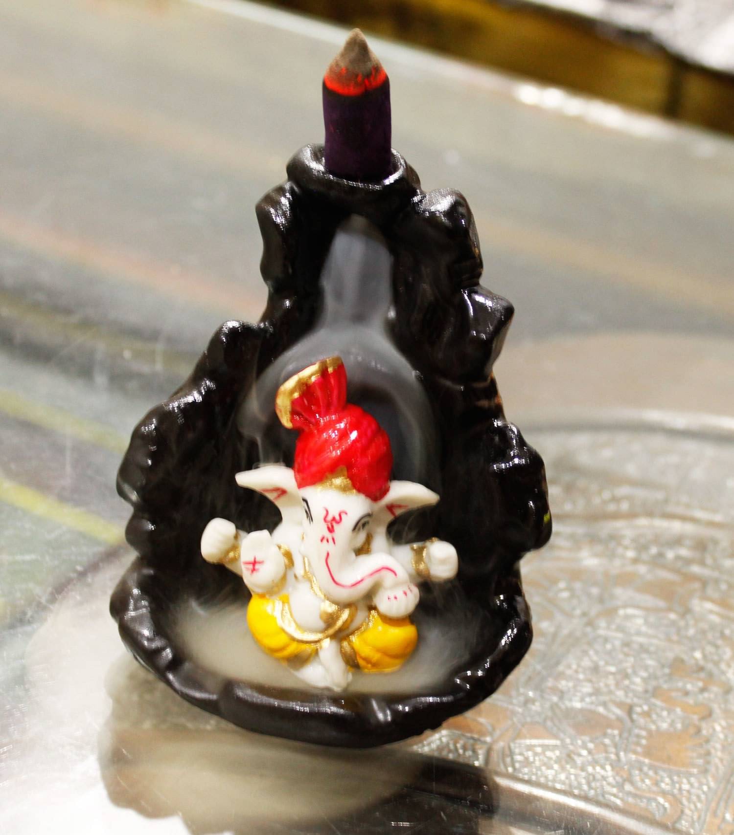 BECKON VENTURE Backflow Ganesha Showpiece 9.5 cm - Pack of 1 BECKON VENTURE Backflow Ganesha Showpiece 9.5 cm - Pack of 1