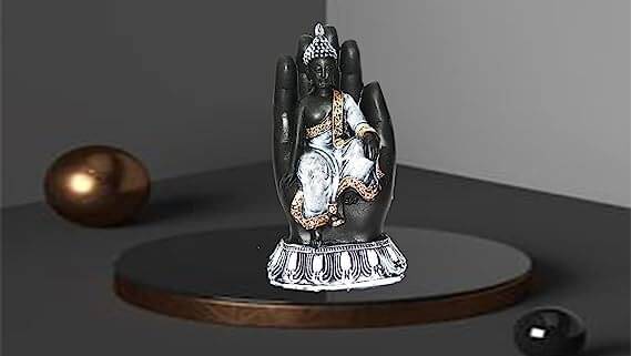 BECKON VENTURE Palm Buddha Showpiece 20 cm - Pack of 1 BECKON VENTURE Palm Buddha Showpiece 20 cm - Pack of 1