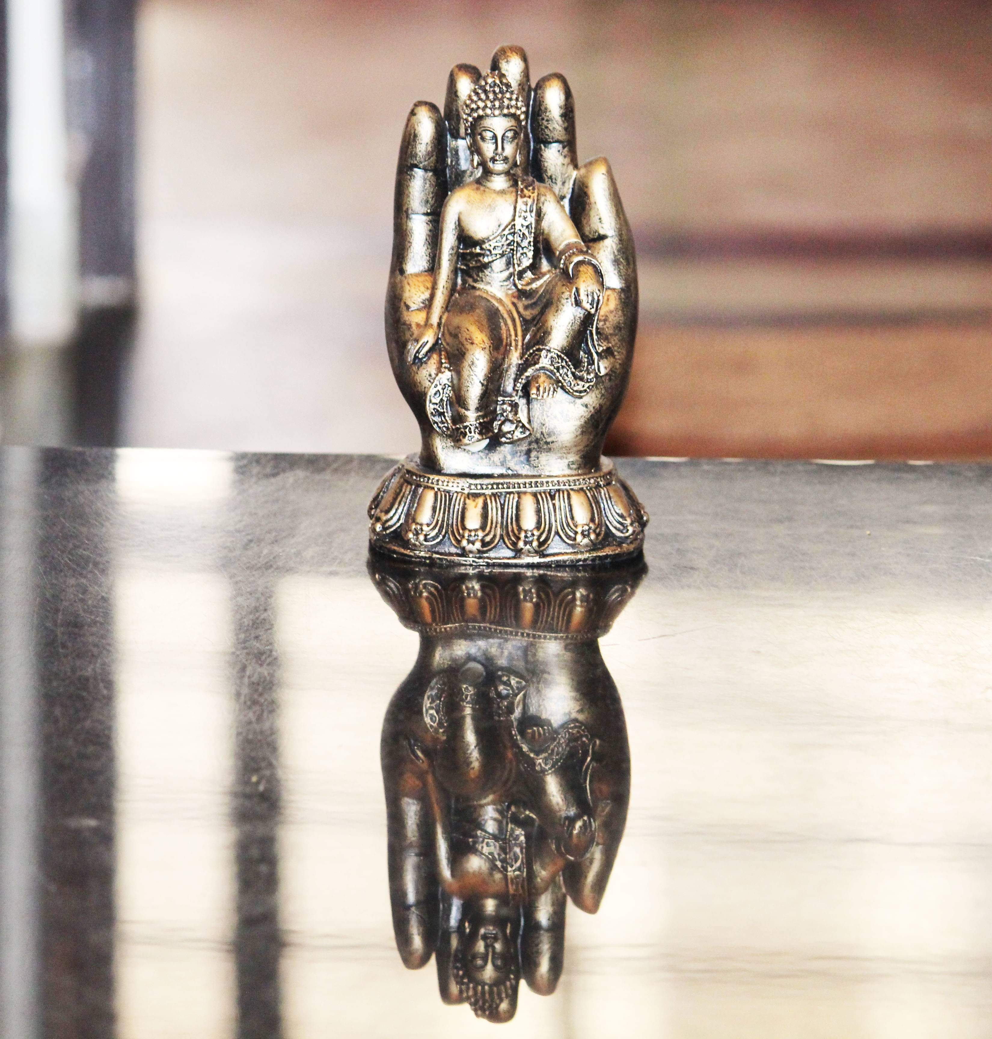     			BECKON VENTURE Palm Buddha Showpiece 20 cm - Pack of 1