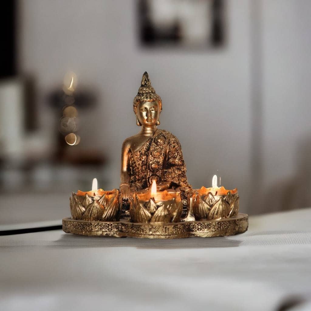 BECKON VENTURE Samadhi Buddha Showpiece 15 cm - Pack of 1