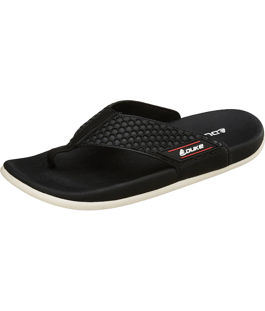 Duke Black Men's Thong Flip Flop