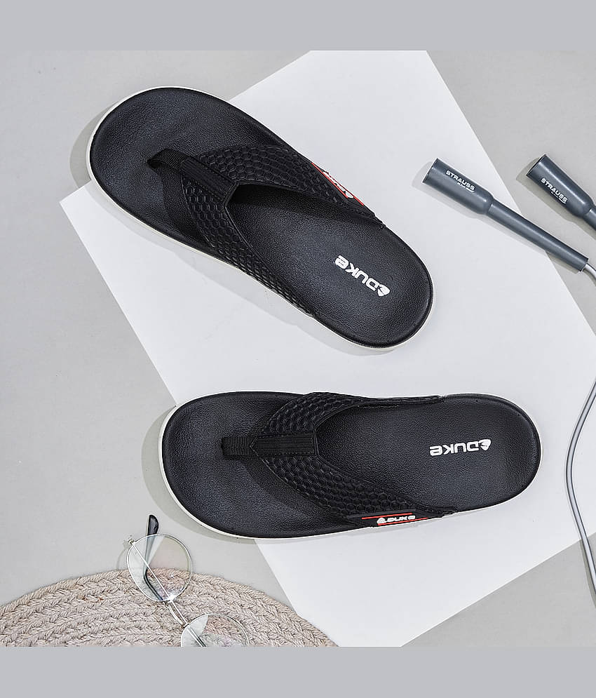 Duke Black Men's Thong Flip Flop