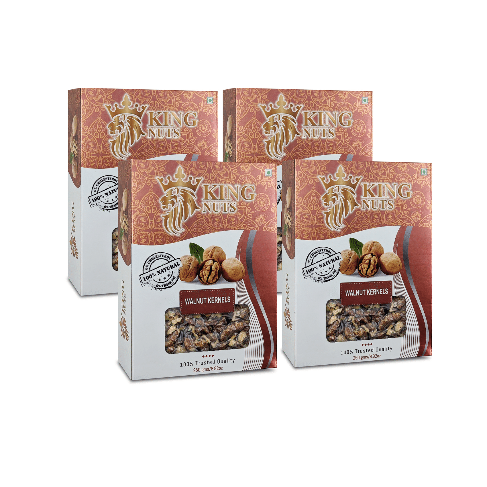    			King Nuts Kashmiri Amber Broken Walnuts Kernels 250gm each pack of 4