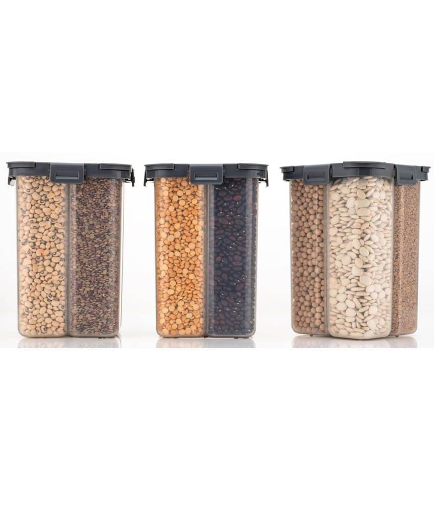     			iview kitchenware Dal/Pasta/Grocery Plastic Grey Dal Container ( Set of 3 )