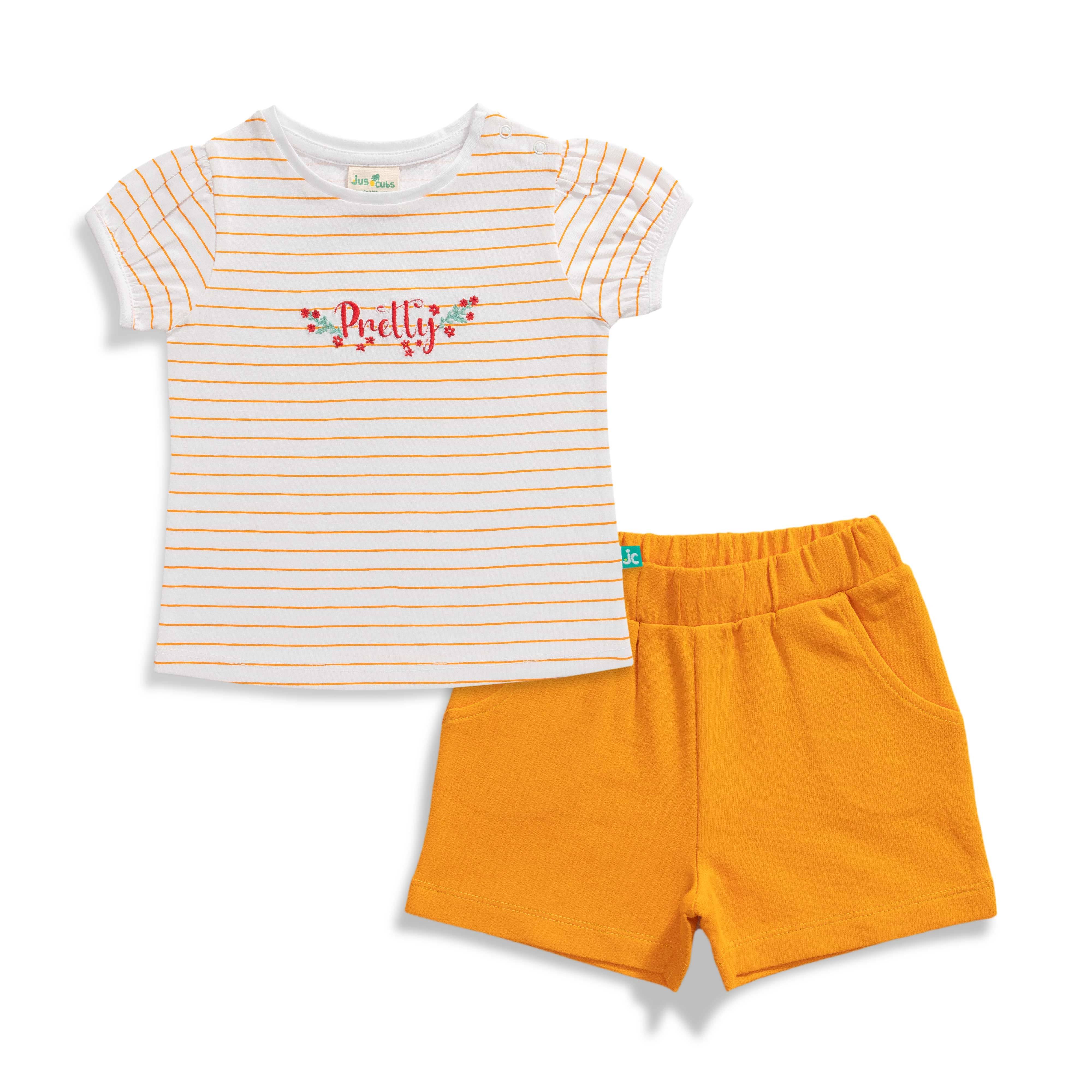    			Juscubs Pack of 1 Baby Girls Cotton T-Shirt & Shorts ( Yellow )
