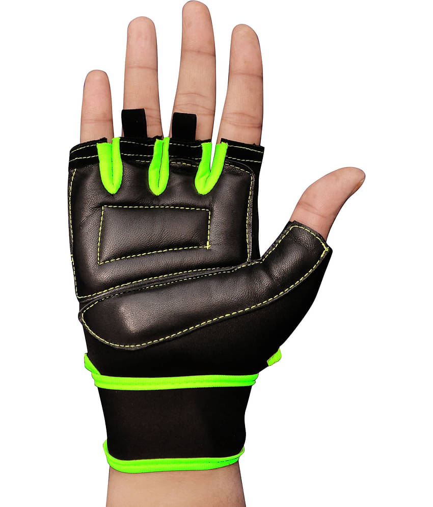 LITEFEEL Black fancy Metal Unisex Polyester Gym Gloves For Advanced Fitness Training and Workout With Half-Finger Length