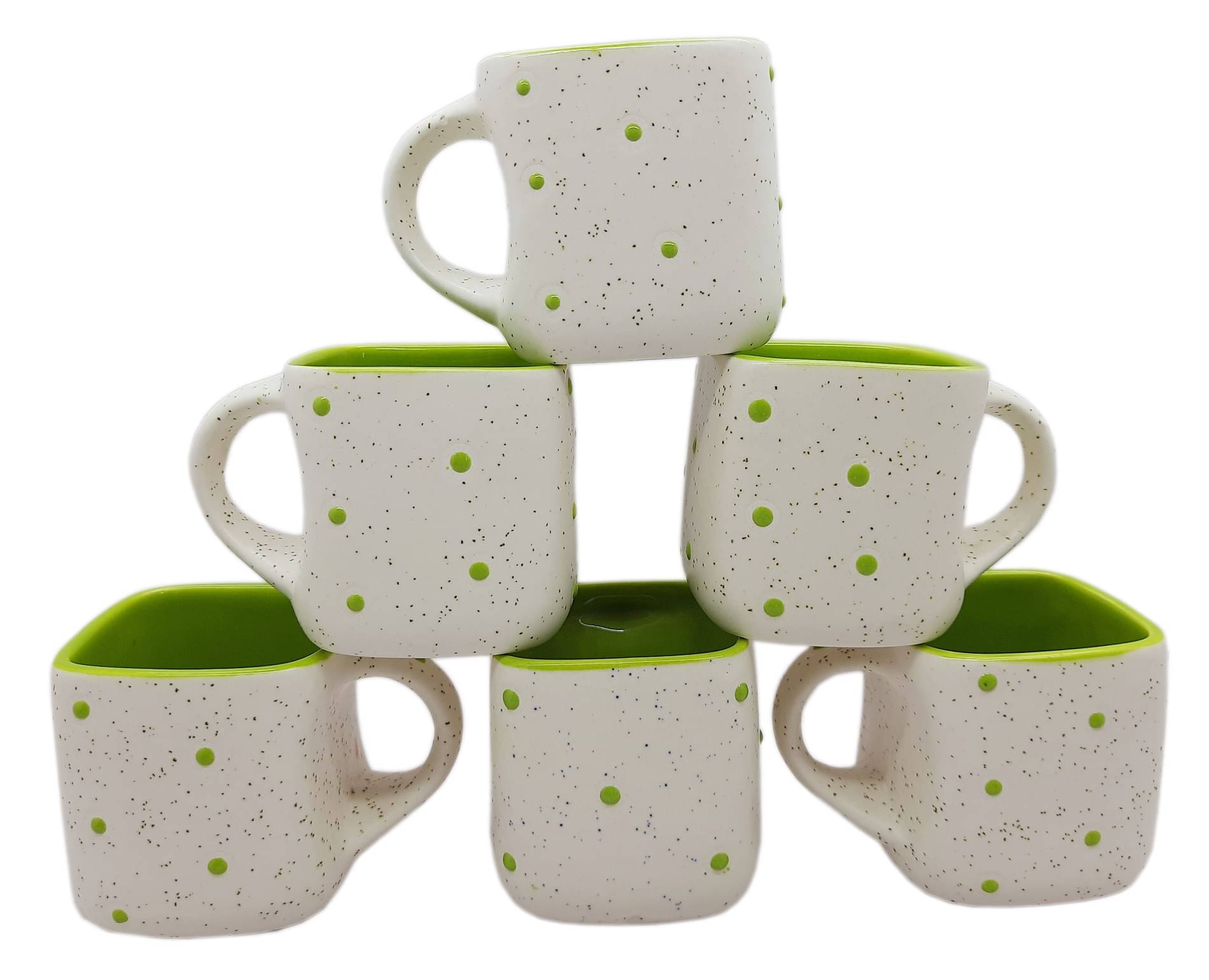     			Laghima jadon Square shape Printed Ceramic Tea Cup 120 ml ( Pack of 6 )