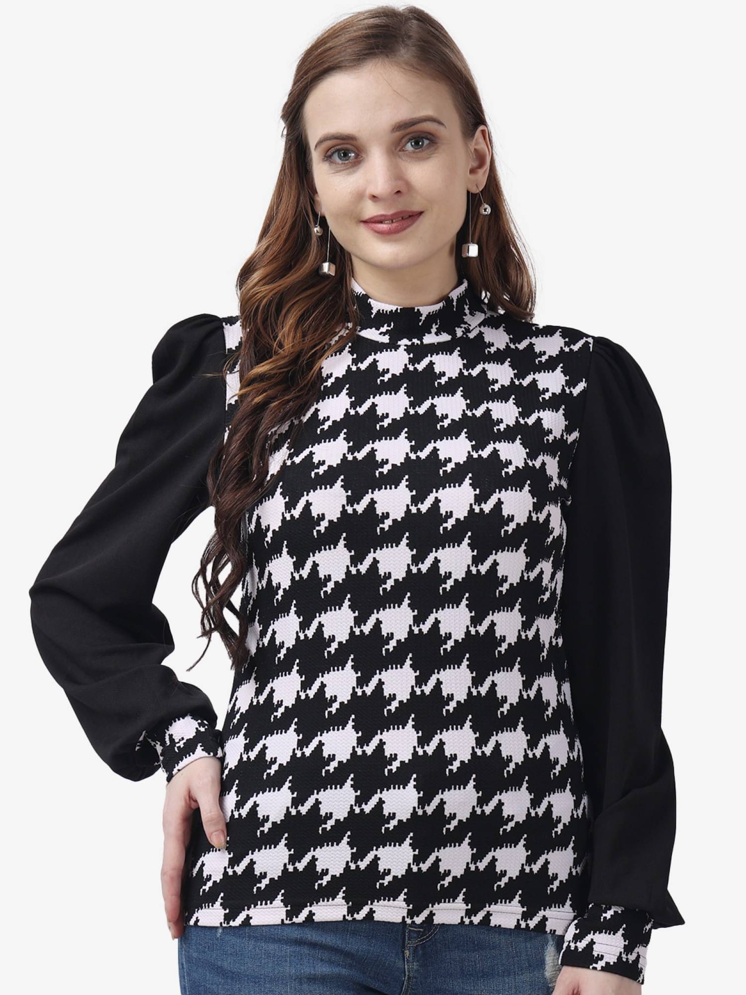     			POPWINGS Women's Polyester Regular Top ( Black )