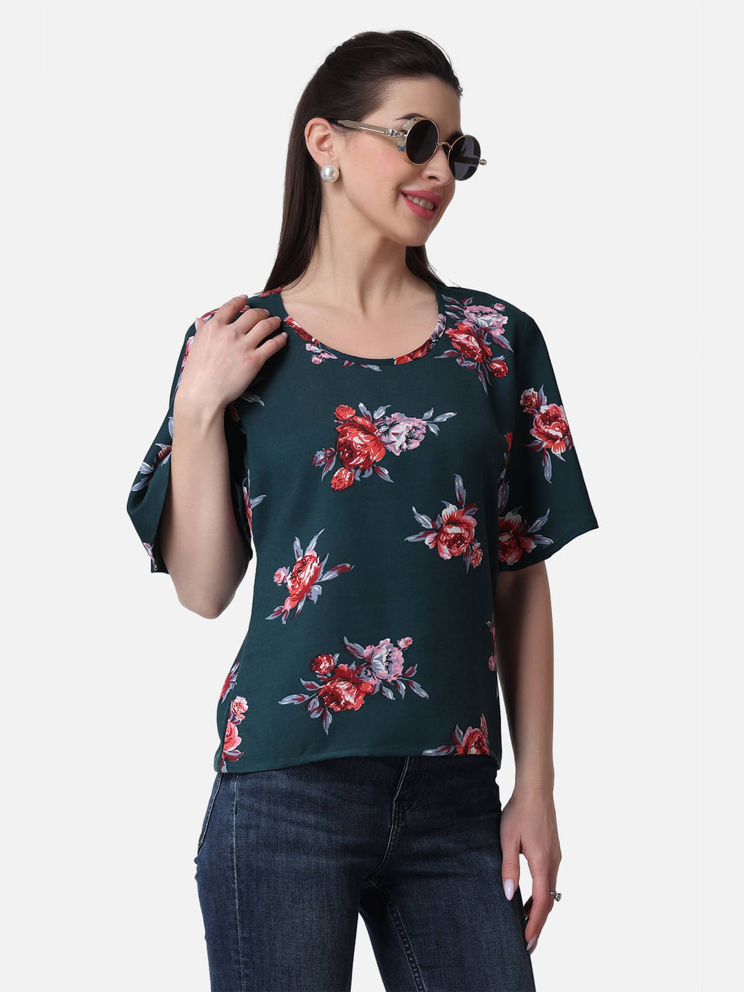 POPWINGS Green Polyester Women's Regular Top ( Pack of 1 ) POPWINGS Green Polyester Women's Regular Top ( Pack of 1 )