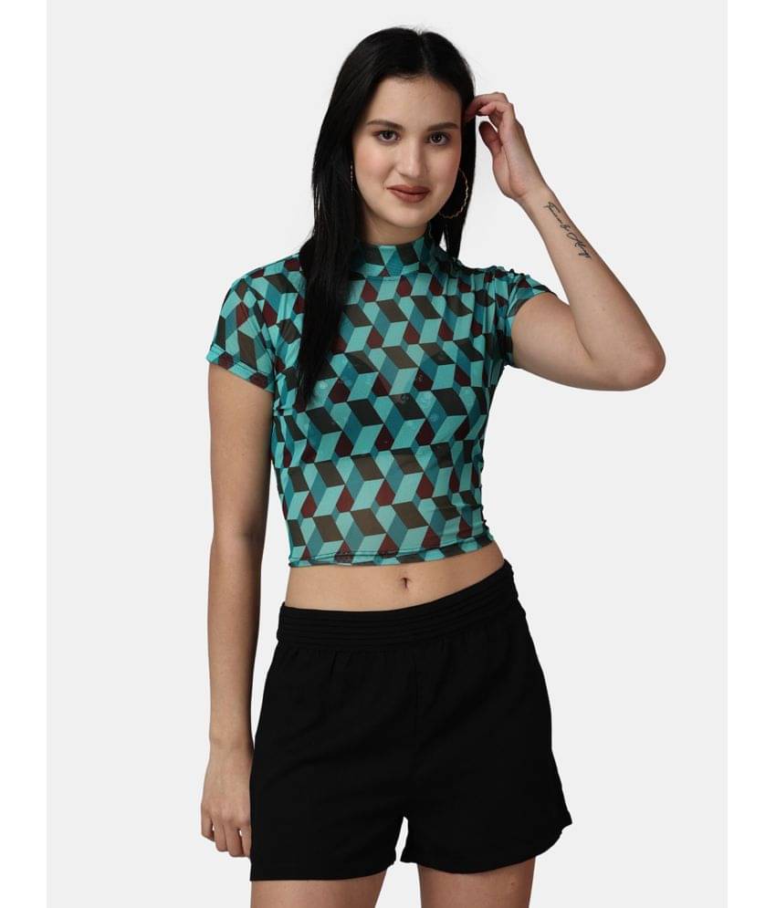 POPWINGS Women's Polyester Regular Top ( Green ) POPWINGS Women's Polyester Regular Top ( Green )