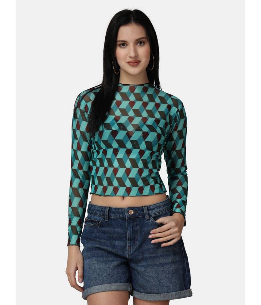 POPWINGS Women's Polyester Regular Top ( Green ) POPWINGS Women's Polyester Regular Top ( Green )