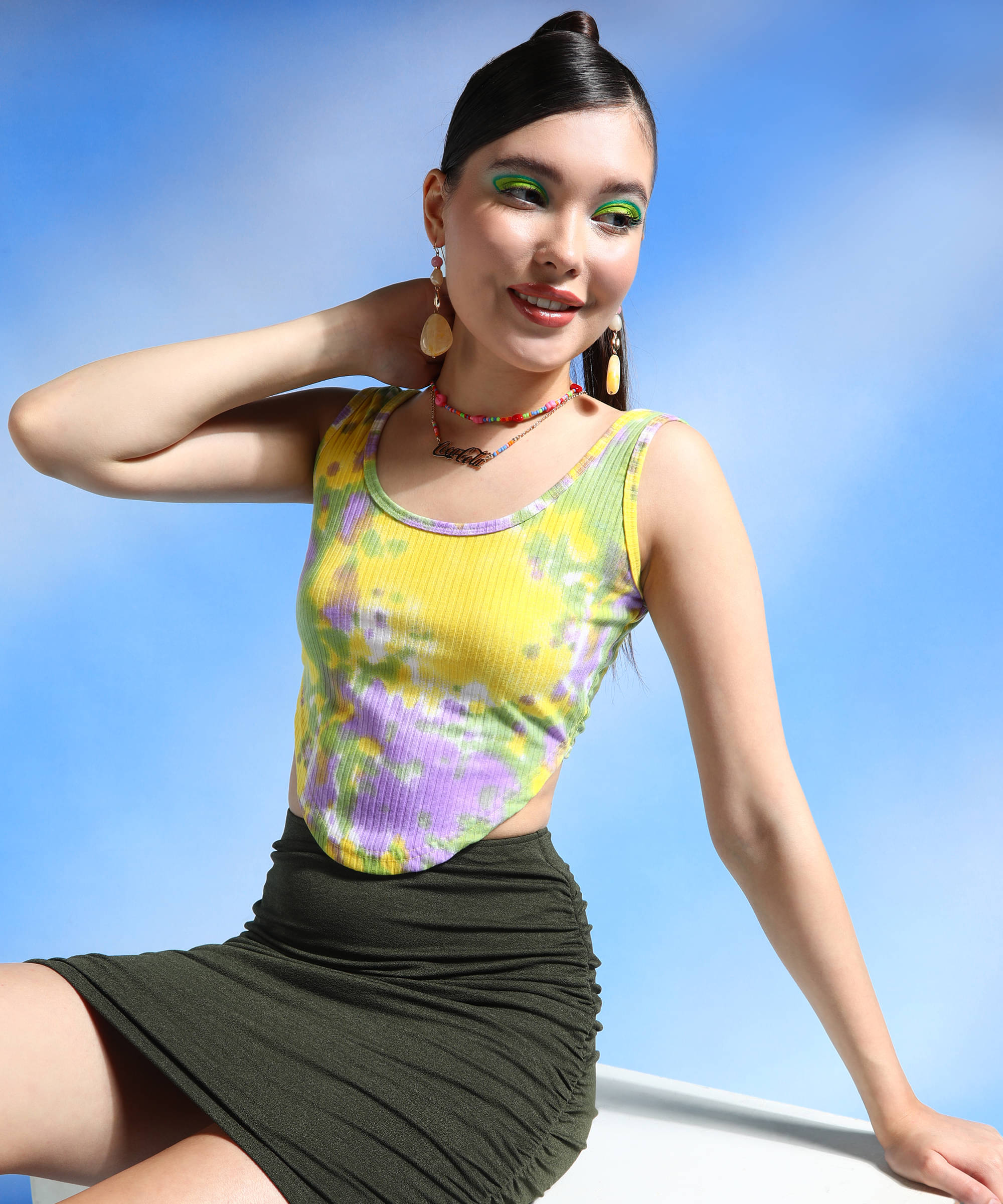     			POPWINGS Women's Polyester Crop Top ( Multicolor )