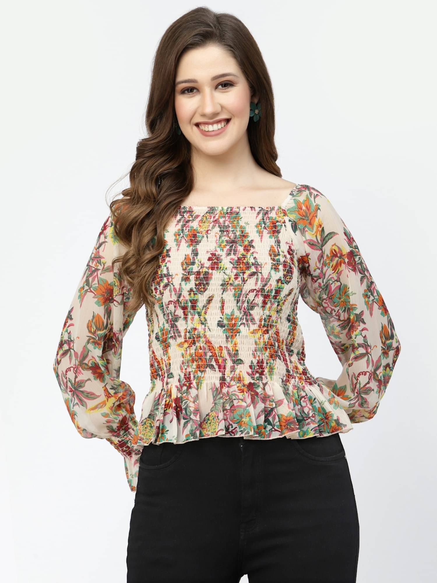 POPWINGS Women's Polyester Regular Top ( Multicolor ) POPWINGS Women's Polyester Regular Top ( Multicolor )