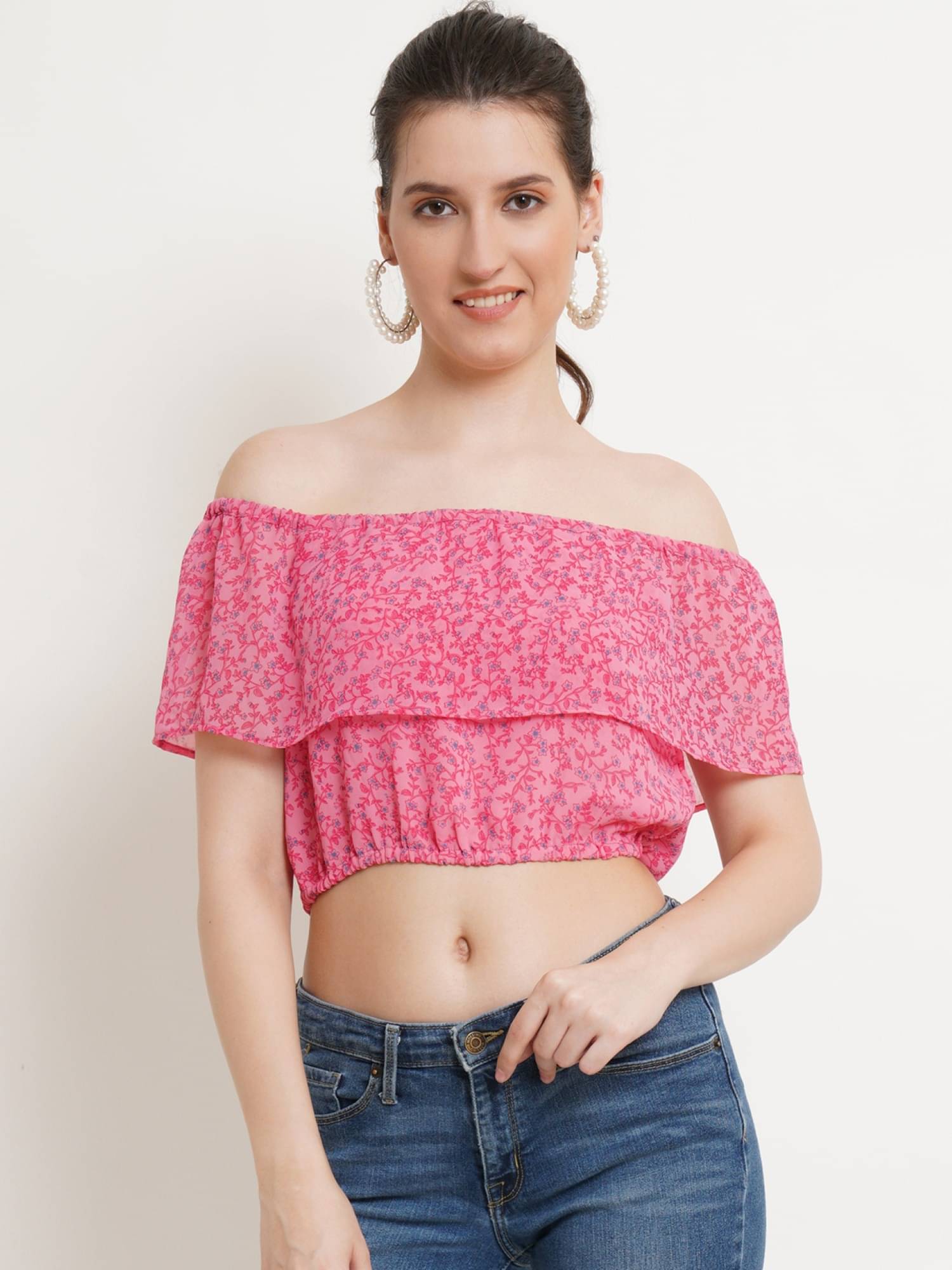 POPWINGS Women's Polyester Regular Top ( Pink ) POPWINGS Women's Polyester Regular Top ( Pink )
