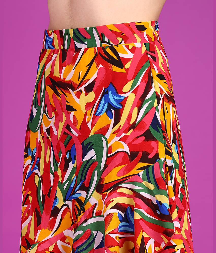 POPWINGS Red Polyester Women's A-Line Skirt ( Pack of 1 )