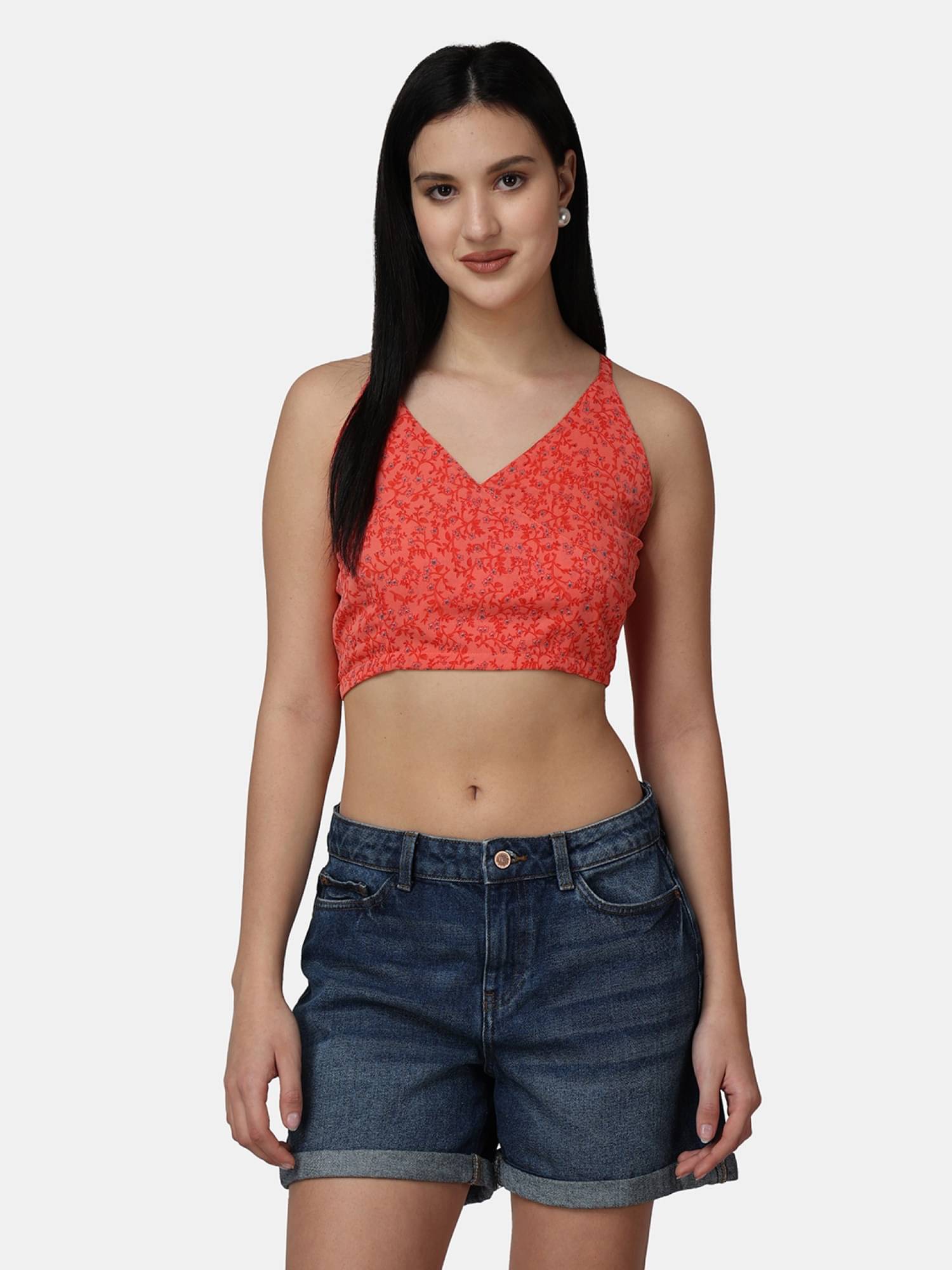 POPWINGS Women's Polyester Regular Top ( Red ) POPWINGS Women's Polyester Regular Top ( Red )